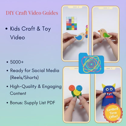 5000+ Kids Craft and Learning Videos, TikTok Reels (Digital Download)